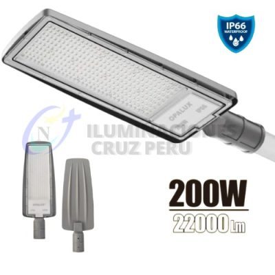 LUMINARIA LED ALUMBRADO PUBLICO MODELO SLIM 50W OPALUX 6500K 5500Lm 50000Hrs(LED) IP66 100-265V F.P 0.9