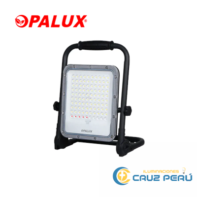REFLECTOR LED RECARGABLE PORTATIL OPALUX 50W 6500K FLUJO LUMINOSO 15 00Lm VIDA UTIL 30 000Hs IP65 TIEMPO DE RECARGA 5-6H ENTRADA DE CARGA 5V