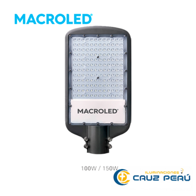 LUMINARIA ALUMBRADO PUBLICO MACROLED 100W/150W 50/60HZ 100-265V 6500K IP65 IK08 50 000 HORAS DE VIDA / SL-100W – SL-150W