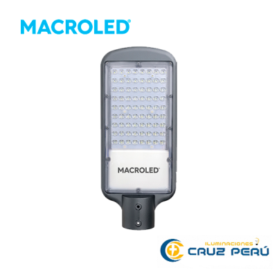 LUMINARIA ALUMBRADO PUBLICO MACROLED 50W 50/60HZ 100-265V 6500K IP65 IK08 50 000 HORAS DE VIDA/SL-50W
