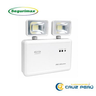 LUMINARIA DE EMERGENCIA LED SEGURIMAX 1200 LM 2 FAROS 9.6W IP 65  (26568)